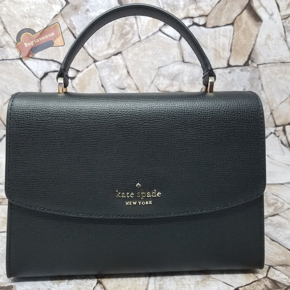 #bagsavenue Kate Spade Darcy Leather Top Handle Satchel Crossbody Black Leather - Picture 4 of 9